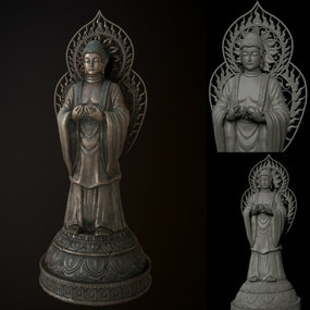 中式青铜佛像雕塑3d模型