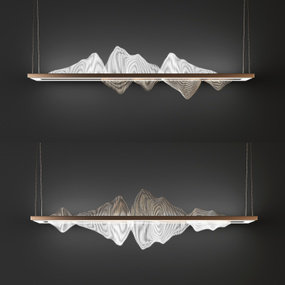 新中式山脉装饰灯3d模型