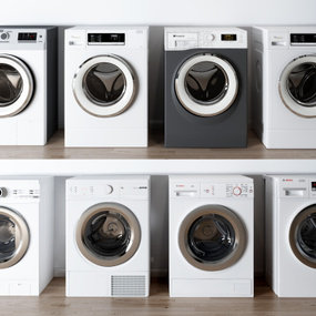 现代滚筒洗衣机组合3d模型