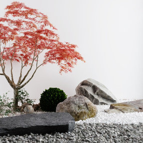 日式庭院景观小品3d模型