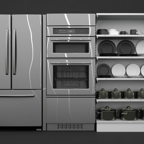 现代冰箱消毒柜3d模型