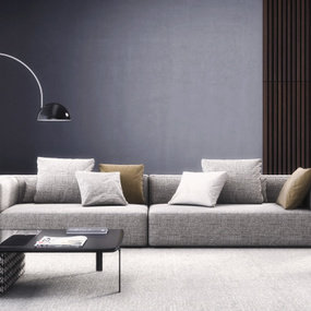 意大利MINOTTI现代布艺双人沙发3d模型