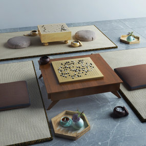 日式实木围棋棋桌3d模型