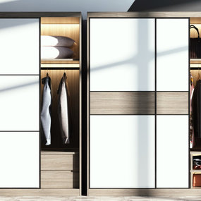 现代实木衣柜组合3d模型