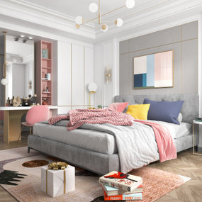 现代女孩房卧室3d模型