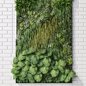 现代绿植植物墙3d模型