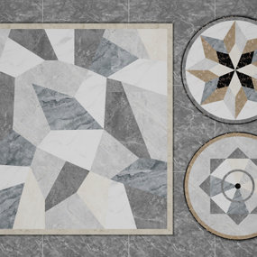 现代几何图形地板砖3d模型