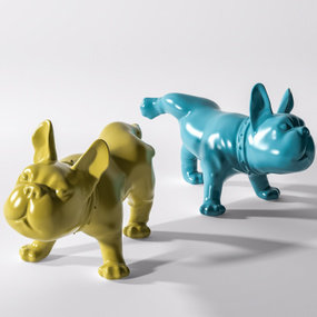 现代斗牛犬雕塑3d模型