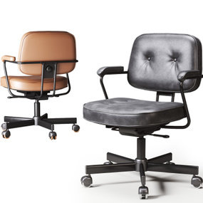 现代皮革办公椅3d模型