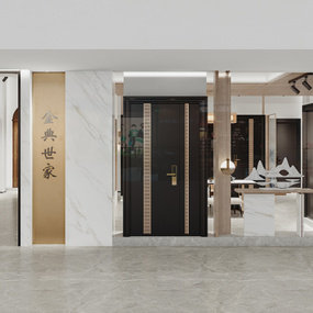 新中式门窗专卖店3d模型