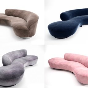 现代绒布异形沙发3d模型