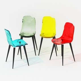 现代透明单椅3d模型