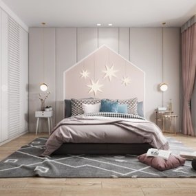 北欧卧室女儿房3d模型