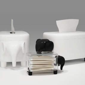 现代纸巾盒棉签盒3d模型