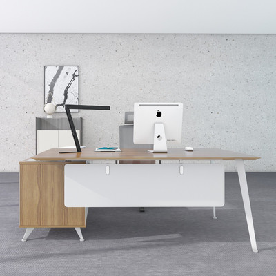 现代实木班台办公桌椅3d模型