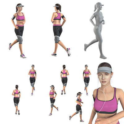 现代运动健身女人3d模型