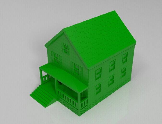 复式楼房3d打印模型