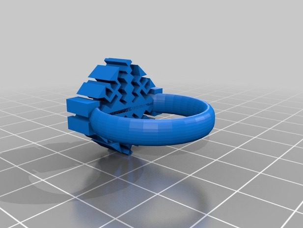 雪花环戒指3d打印模型