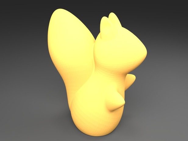 大尾巴松鼠3d打印模型