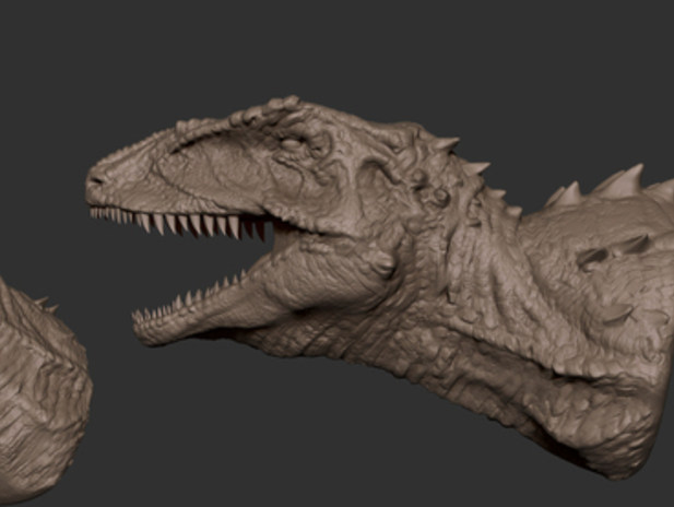 嘶吼的恐龙头3d打印模型