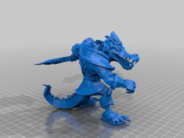 鳄鱼斗士3d打印模型