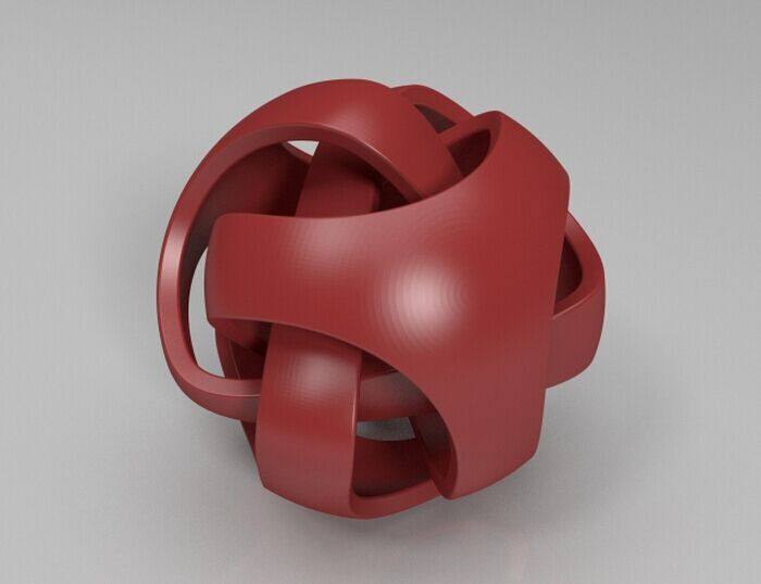 三叶形标志球3d打印模型