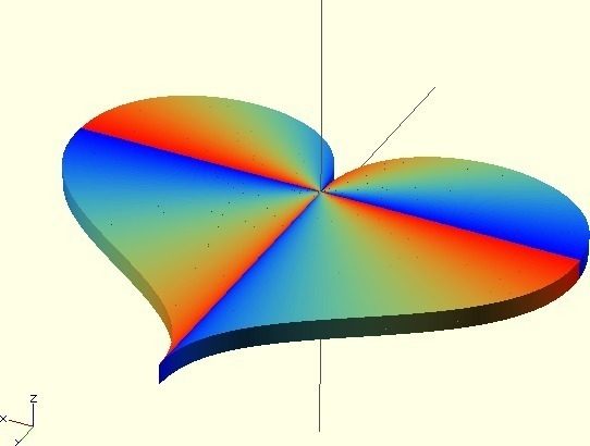 贝塞尔曲线制作的心 by rourou12 3D打印模型