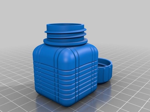 带螺纹瓶盖的瓶子 by 团结就是力量 3D打印模型