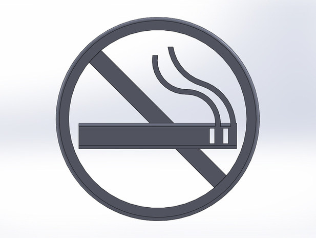 禁止吸烟警示牌 by 勇敢的心 3D打印模型