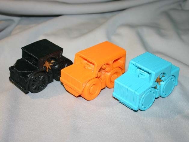 橡皮筋驱动的玩具小车 by 韩雪儿 3D打印模型