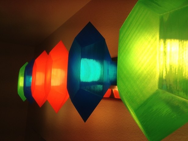 五彩菱形LED灯罩 by lishuang 3D打印模型