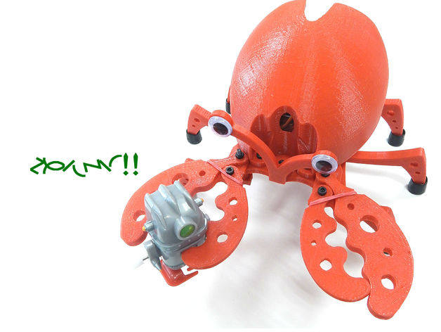 能爬行的机器螃蟹 by GeeKee 3D打印模型