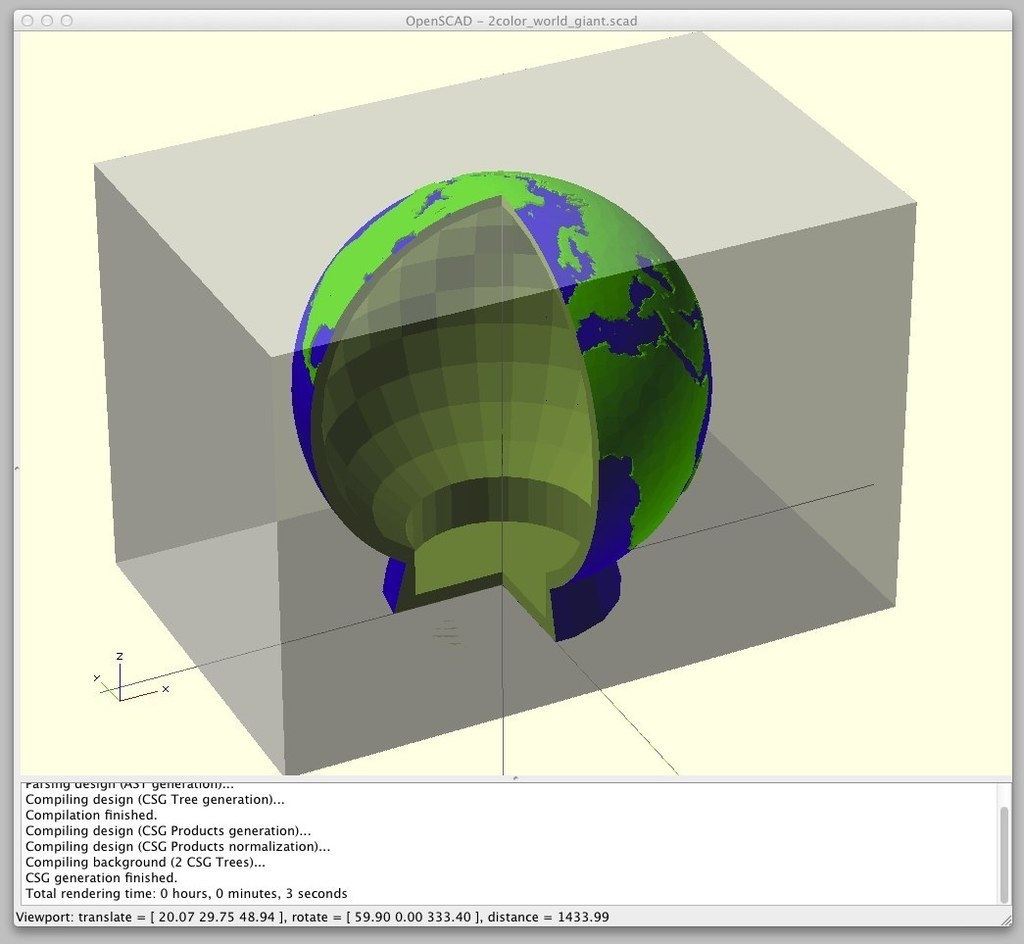 地球仪——双色3D打印 by 油麦菜 3D打印模型