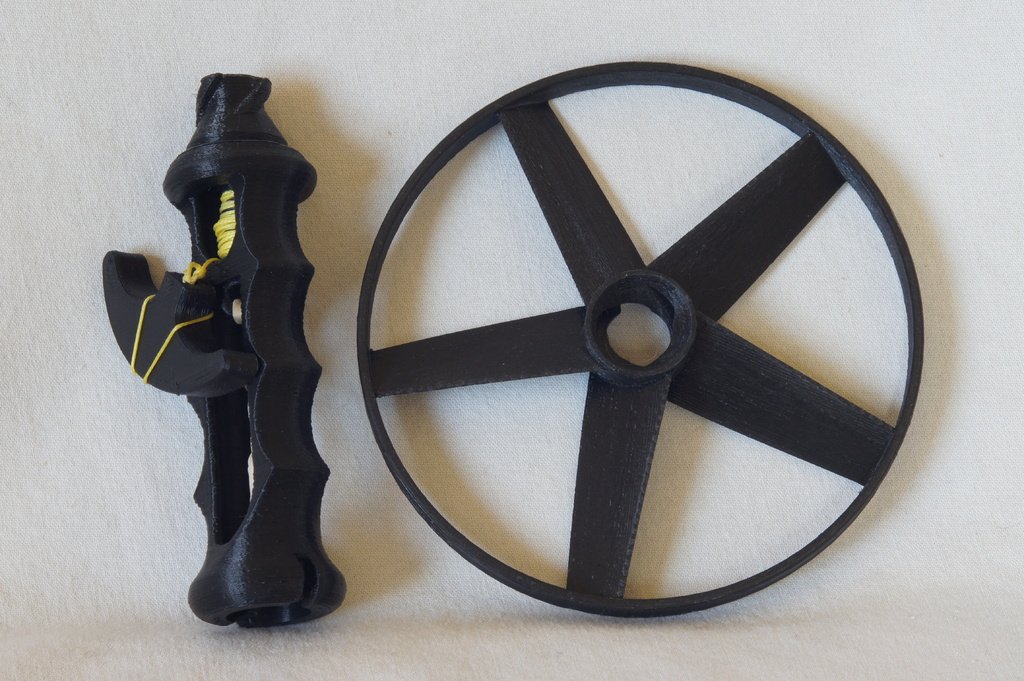 绕绳驱动的直升机螺旋桨玩具 by 6433589 3D打印模型