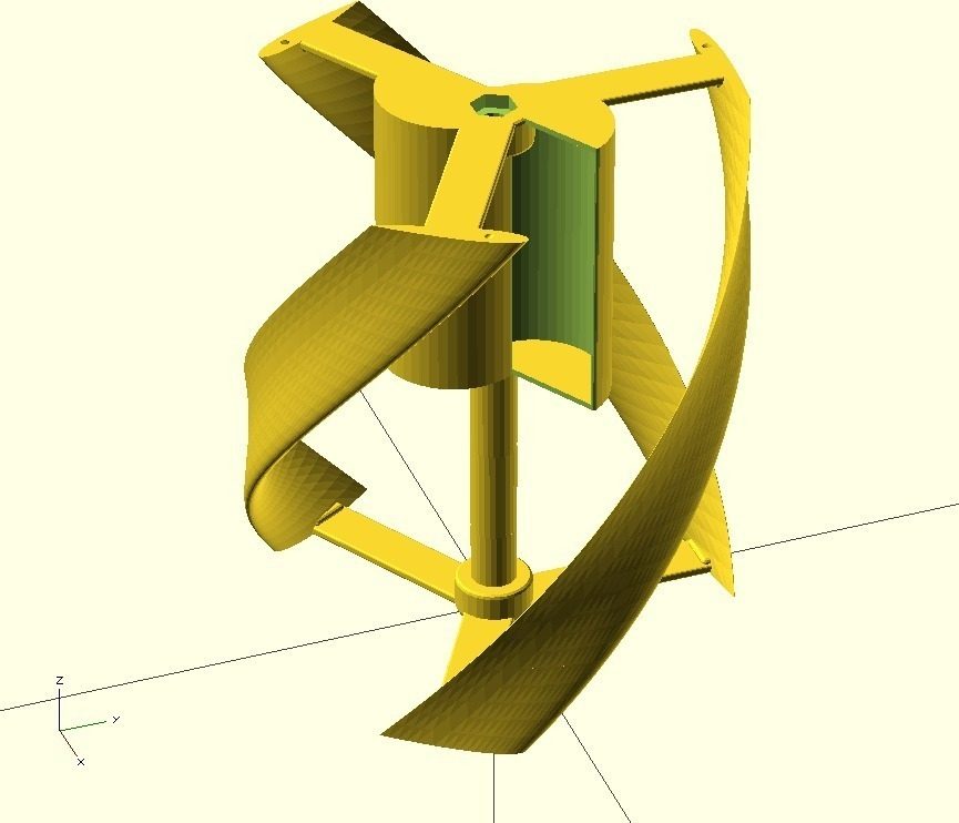 垂直轴风力涡轮 by 建模找我 3D打印模型