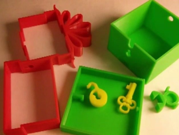 带锁的圣诞礼品盒 by 今天是个好日子 3D打印模型