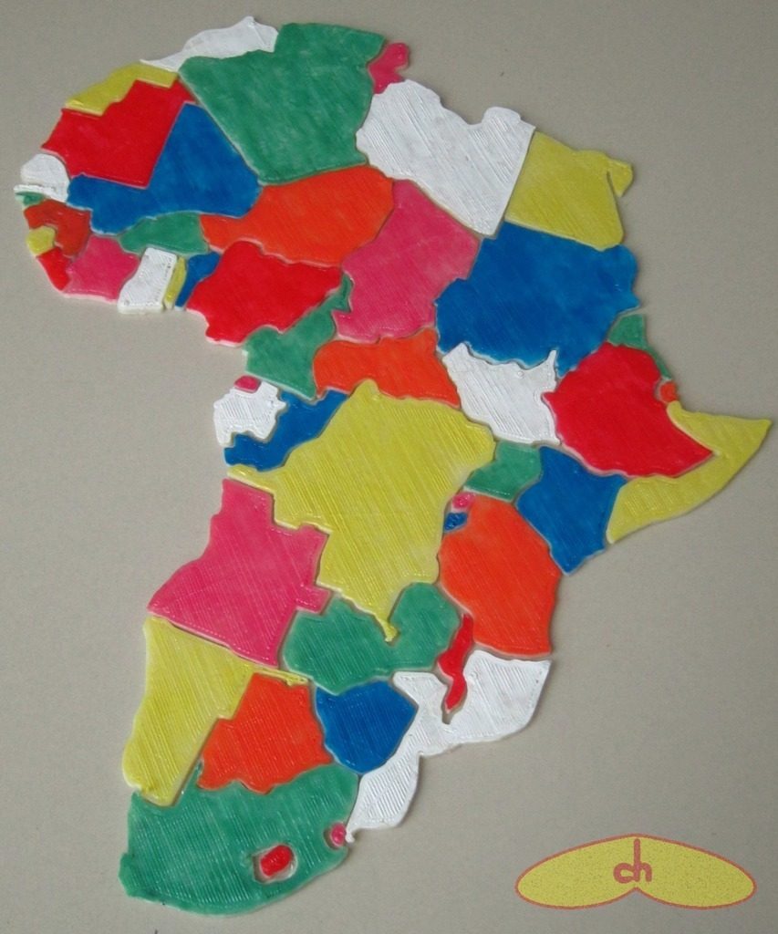 非洲地图拼图游戏 by 大黄易 3D打印模型