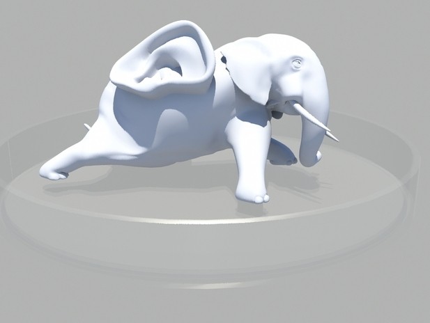 背上长了只人耳的大象 by 摆渡人 3D打印模型