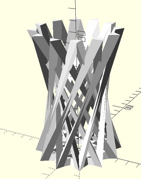 立柱交叉式的笔筒 by wzk_DTerH 3D打印模型