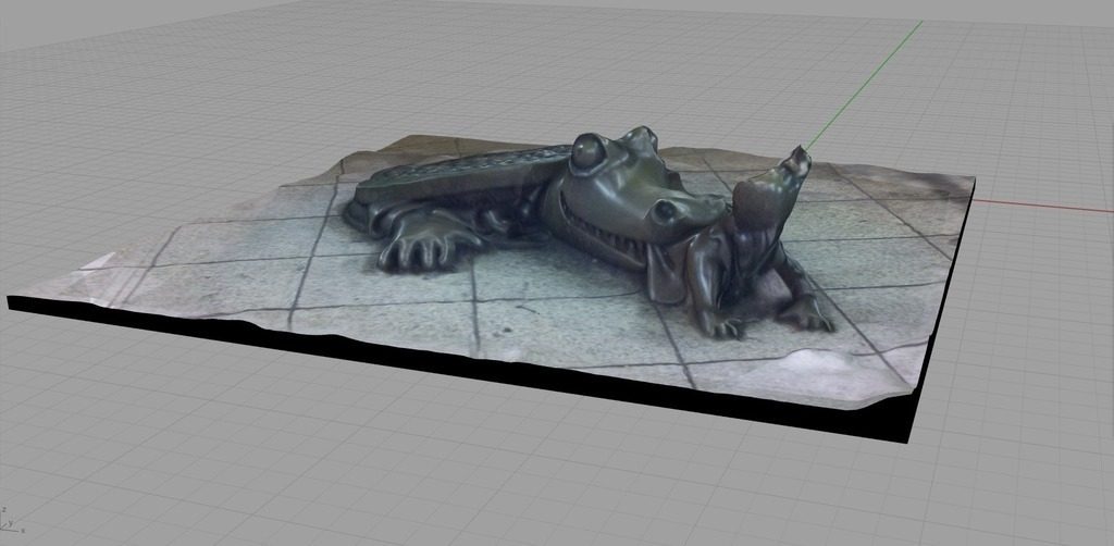 鳄鱼吃人雕塑 by 大黄易 3D打印模型