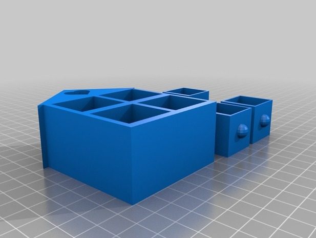 带心的组合收纳柜 by 大黄易 3D打印模型