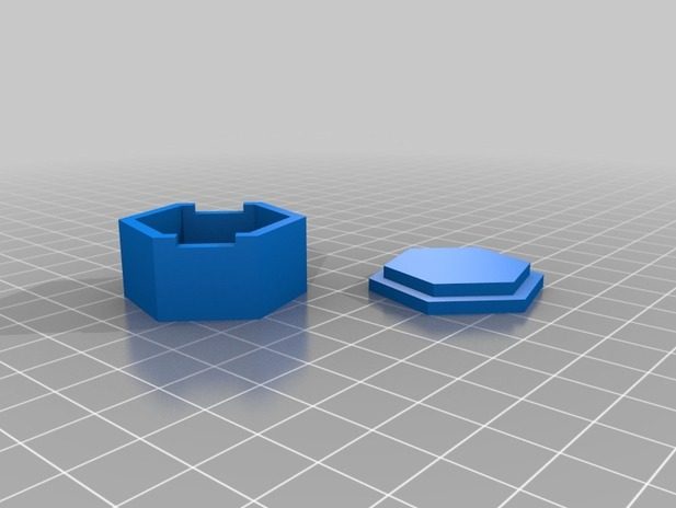带盖子的六角盒子 by 高度保温杯 3D打印模型