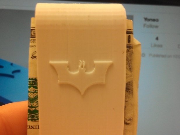 印有蝙蝠侠标志的钱夹子 by 好多好多6 3D打印模型