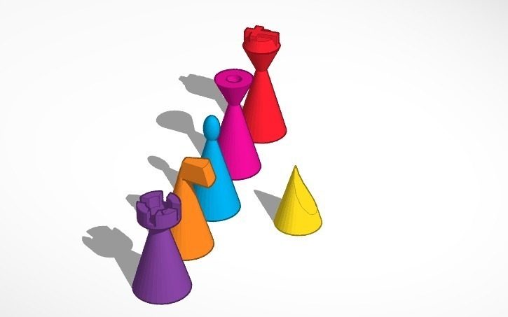 圆锥形的国际象棋 by DIY狂人 3D打印模型