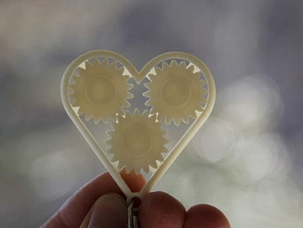 齿轮心钥匙环 by 太阳以东 3D打印模型