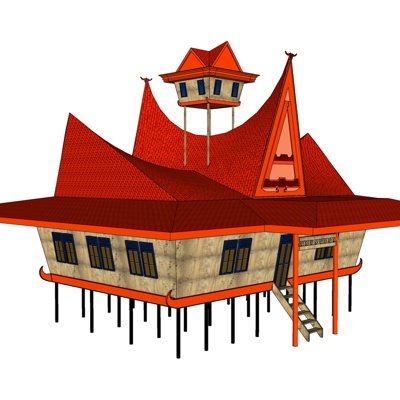 欧式木屋别墅su模型