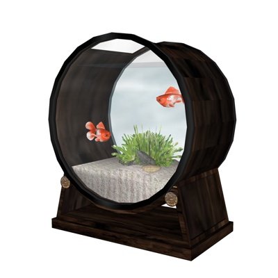 新中式玻璃鱼缸su模型