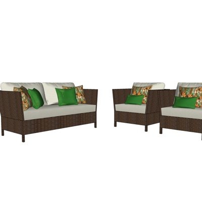 现代编织组合沙发su模型