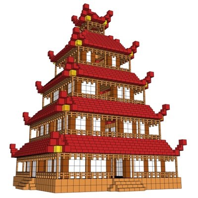 新中式塔楼建筑外观su模型
