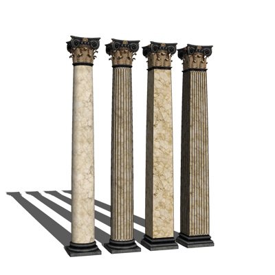 欧式雕花罗马柱su模型